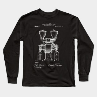 Coffee Grinder patent art / Coffee Grinder Patent Illustration Long Sleeve T-Shirt